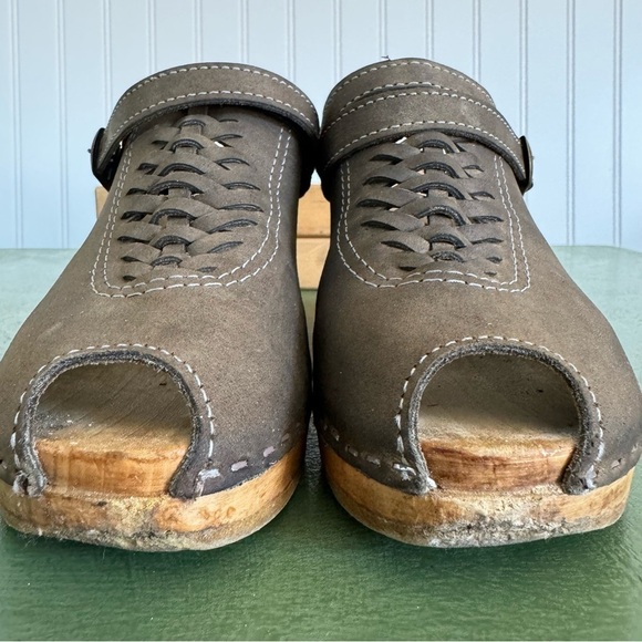 No. 6 Handmade by Sven Braid-Front Convertible Clogs in Taupe Nubuck *USA Made* - Picture 12 of 14